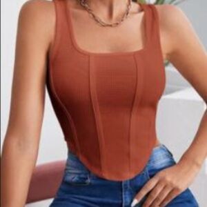 NWT Women's Brick Red Rust Crop Tank Top